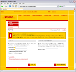 DHL.ca Sign Up