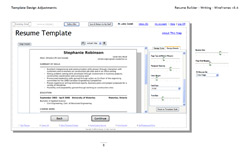LiveCareer Online Resume Builder wireframe