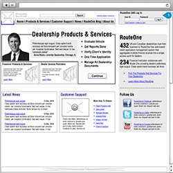 RoutOne wireframe